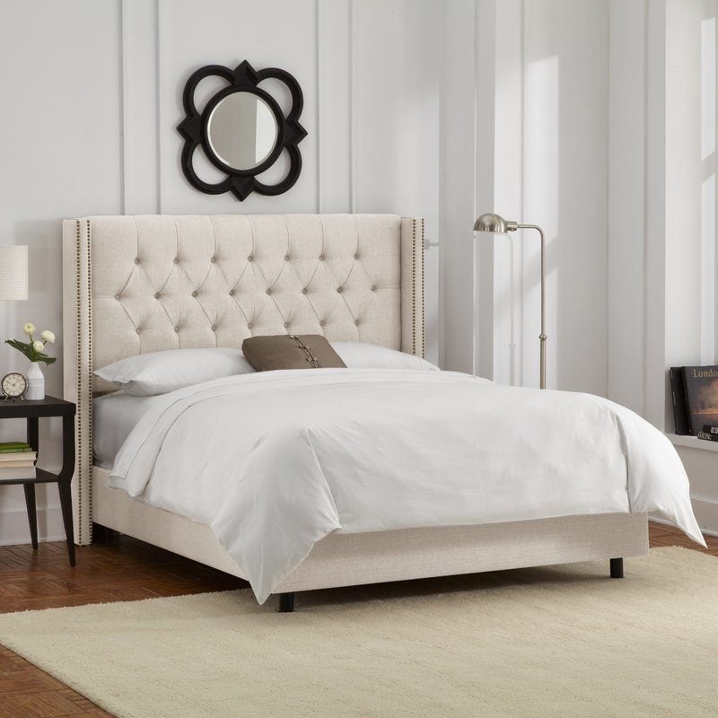 Rhonda Upholstered Tufted Panel Bed Nailhead Trim joss and main labor day sale