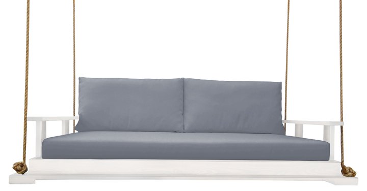 SOUTHERN KOMFORT BED SWINGS Hampton Porch Swing, White/ Gray one kings lane 20 percent off sale