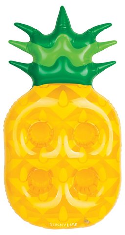SUNNYLIFE Inflatable Pineapple Drink Holder, Yellow/Green one kings lane 20% sale
