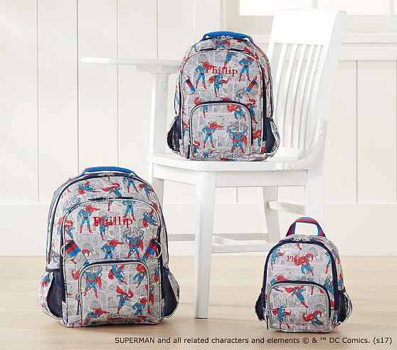 SUPERMAN™ Backpacks Pottery Barn Kids Backpacks sale Pre-K Small Large Rolling 
