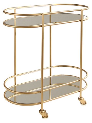 Shaylee Bar Cart, Gold One Kings Lane 20 percent off sale