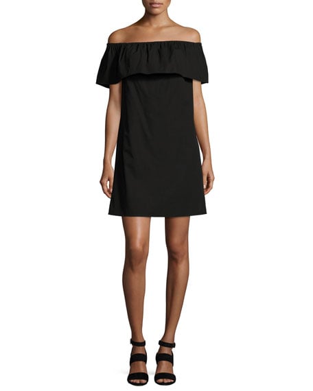 Splendid Off-the-Shoulder Mini Dress, Black ruffle off the shoulder dresses summer 2017