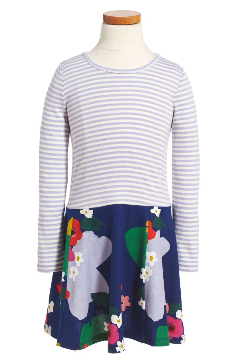 TEA COLLECTION Scotland Garden Dress Nightfall stripes floral print toddler girls dresses