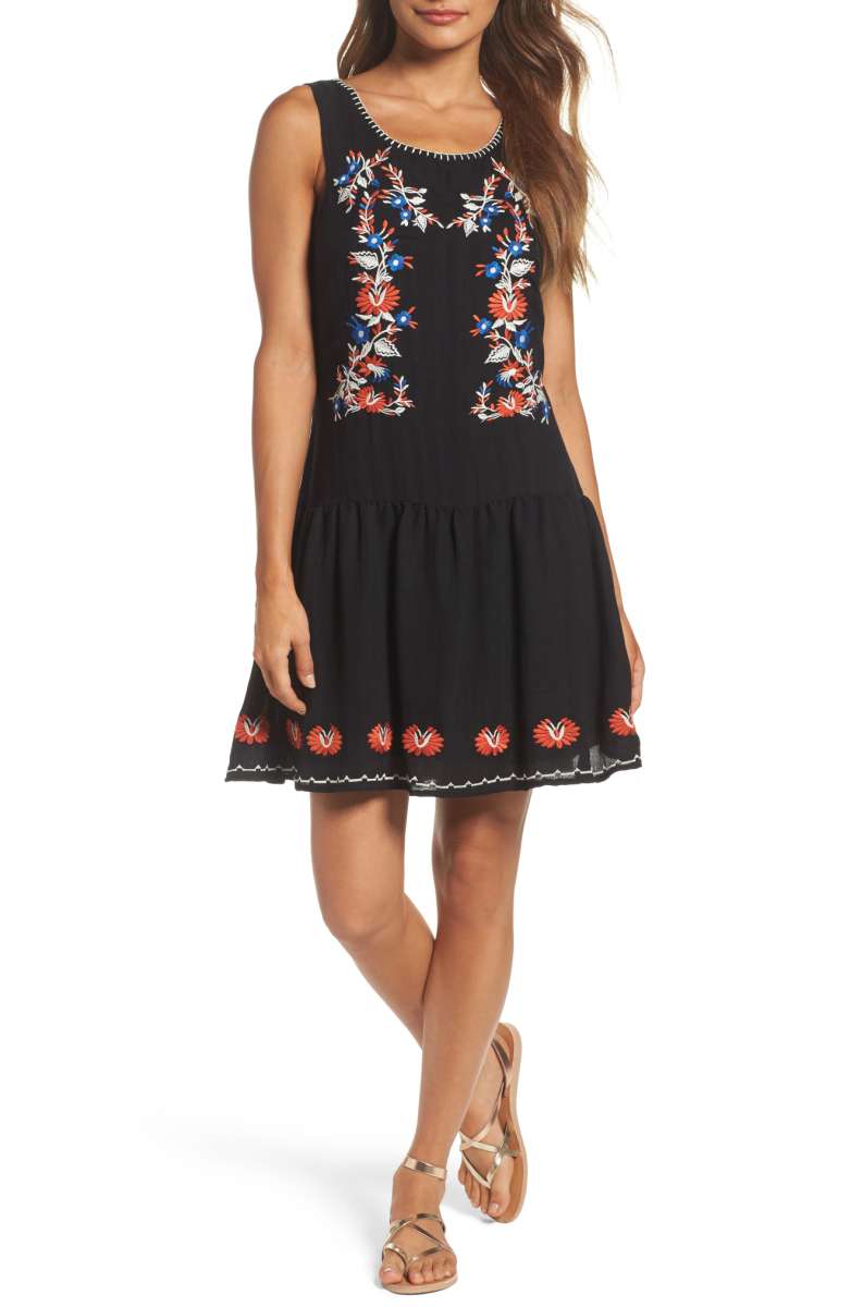 THML Embroidered Fit & Flare Dress embroidered sundresses summer 2017