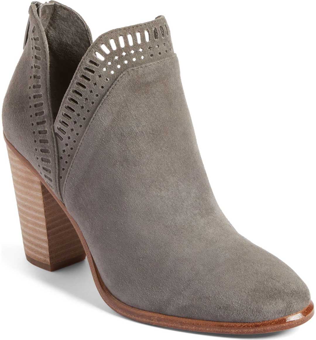 VINCE CAMUTO Fileana Split Shaft Bootie Greystone Suede ankle booties fall 2017