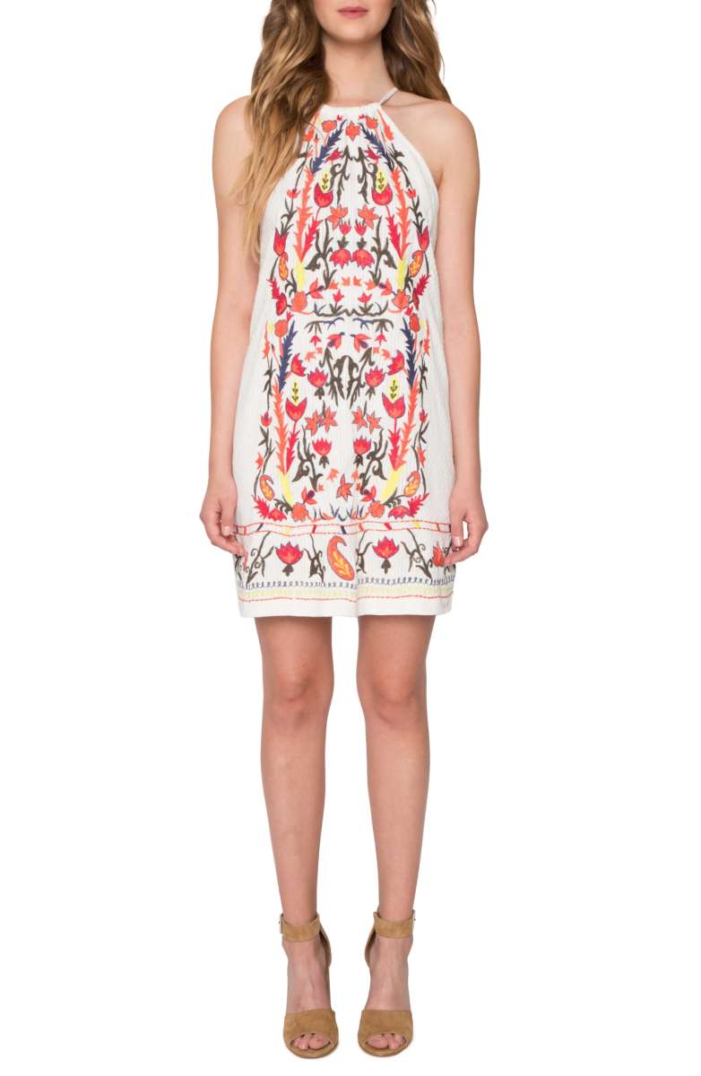WILLOW & CLAY Embroidered Cotton Minidress Lipstick embroidered sundresses summer 2017