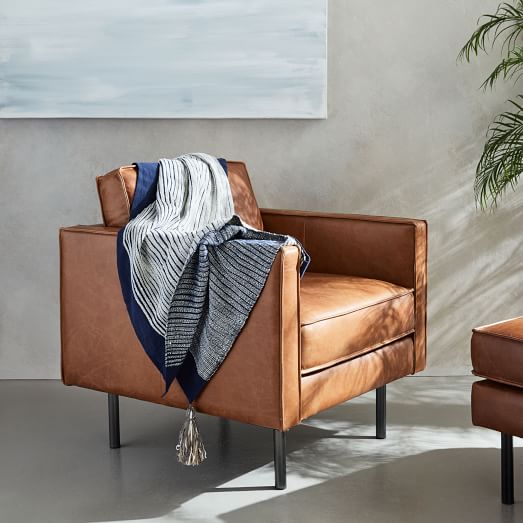 West Elm Axel Leather Armchair furniture sale