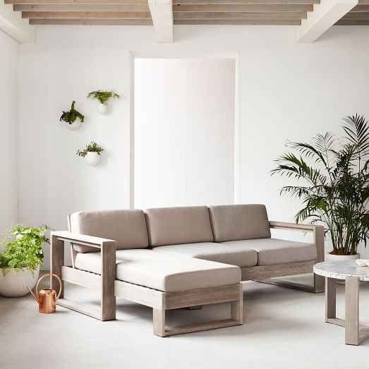 West Elm Portside 2-Piece Sectional - Weathered Gray west elm outdoor furniture sale 50 percent off