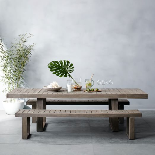 West Elm Portside Expandable Dining Table - Weathered Gray west elm outdoor furniture sale