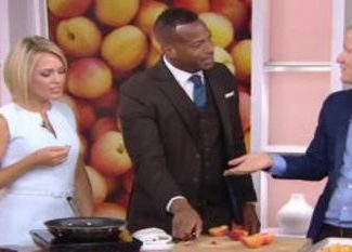 Watch Food & Wine "Mad Genius Tips" host show Dylan Dreyer and Marlon Wayans how to peel a peach, remove a peach pit, make microwave peach cobbler, and bacon wrapped peaches in honor of National Eat A Peach Day on the Today show on Tuesday, August 22, 2017