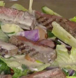 Watch celebrity chef and restaurant owner chef Curtis Stone show Sheinelle Jones and Dylan Dreyer how to make grilled dry-aged steak and Thai beef salad on the Monday, August 14, 2017 episode of the Today show (Today's Take).