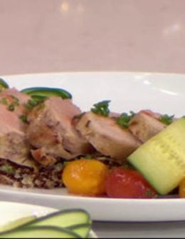 Watch chef Ryan DePersio of Fascino restaurant in New Jersey show Kathie Lee Gifford and Hoda Kotb how to make delicious pork tenderloin with quinoa salad, cherry tomatoes on the Tuesday, August 8, 2017 episode of Today with KLG and Hoda!