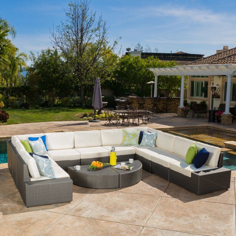12-Piece Sanita Patio Seating Group joss and main upholstered furniture blowout sale