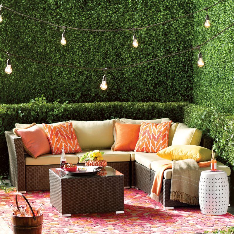 5-Piece Lulu Patio Seating Group joss and main upholstered furniture blowout sale