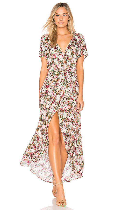 AUGUSTE WILD ROSE MAXI WRAP DRESS AUGUSTE Dusty Rose fall wedding guests wrap dresses 