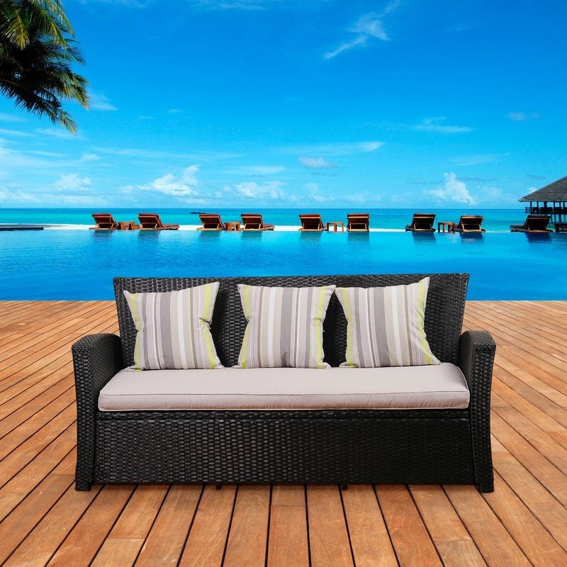 Amara 68" Patio Sofa joss and main upholstered furniture blowout sale