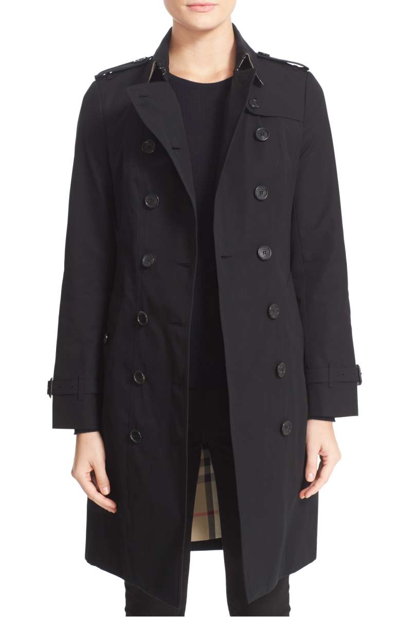 BURBERRY Sandringham Long Slim Trench Coat Black trench coats fall 2017