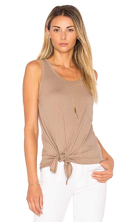 Bobi LIGHT WEIGHT JERSEY SIDE TIE TANK JAVA side-tie tops fall 2017