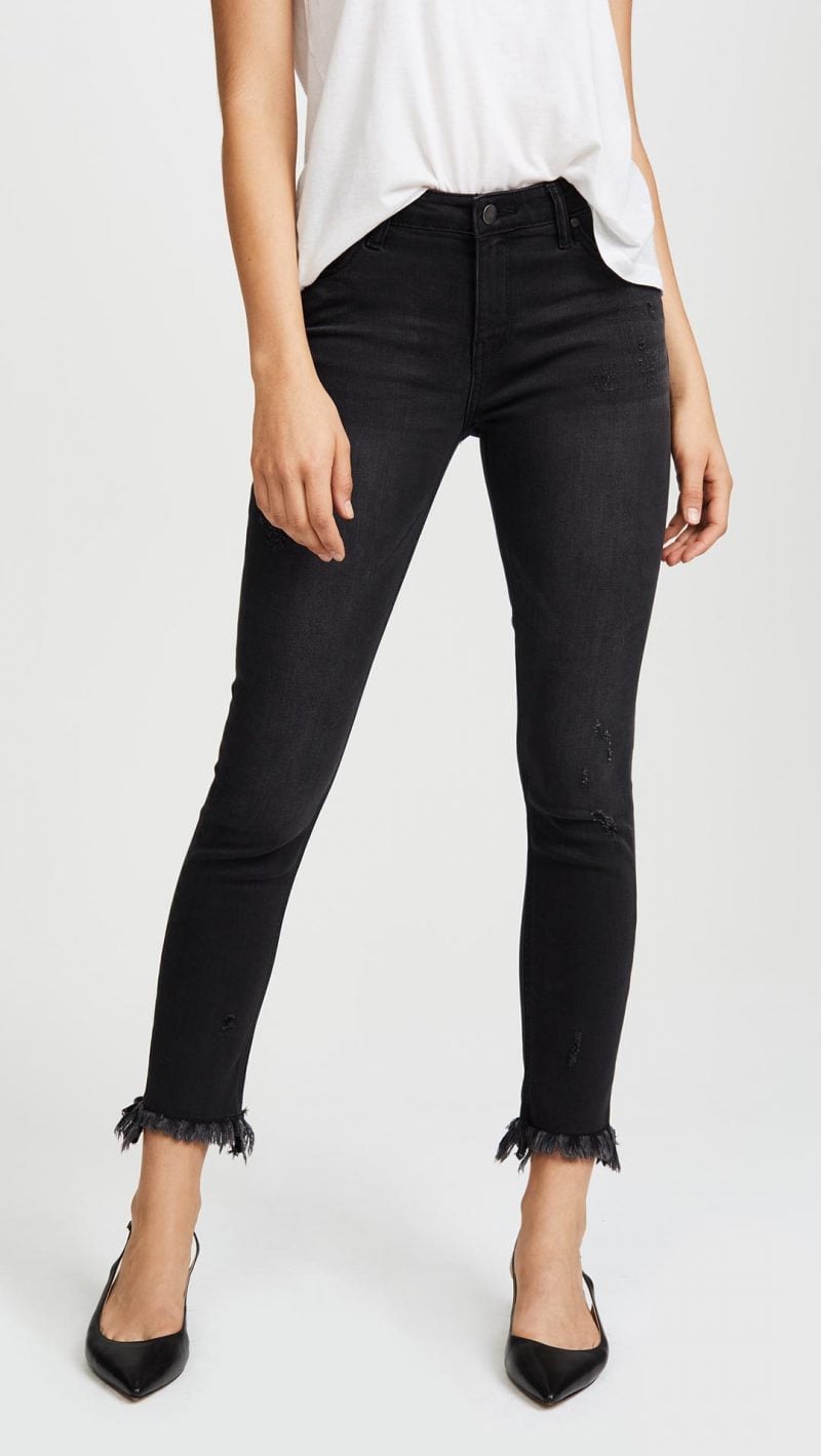 EVIDNT Raw Hem Skinny Jeans Black Shopbop event of the season sale