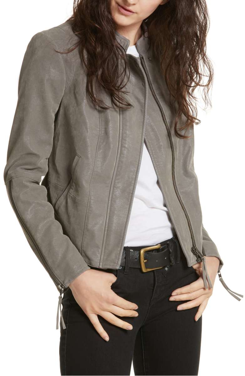 FREE PEOPLE Faux Leather Jacket Steel Gray faux leather moto jackets 