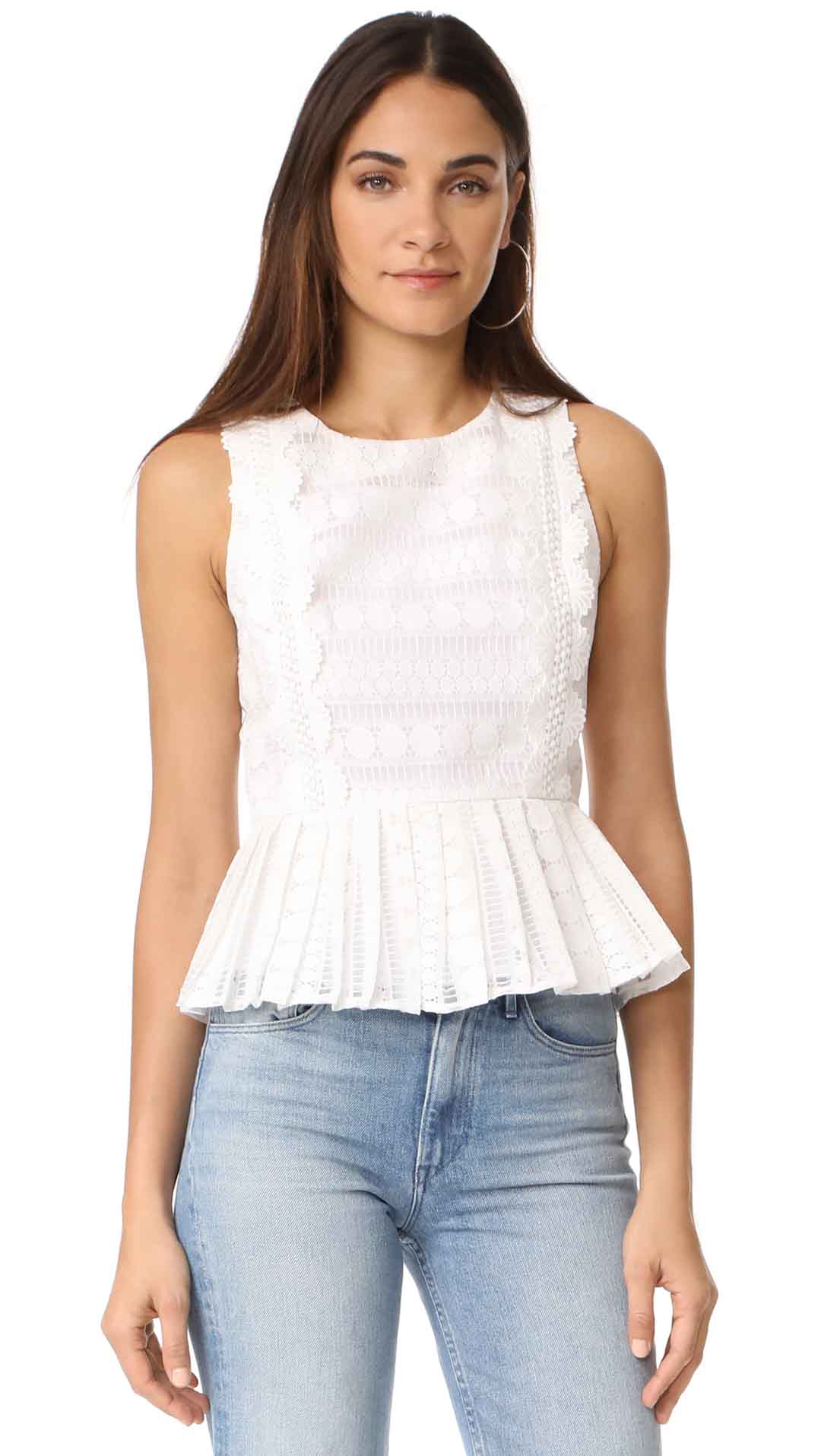 J.O.A. Lace Mix Peplum Top shopbop labor day sale 