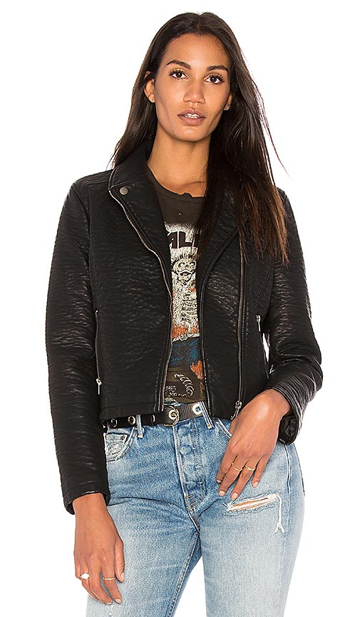 JACK BY BB DAKOTA WILLIS JACKET Black faux leather moto jackets 