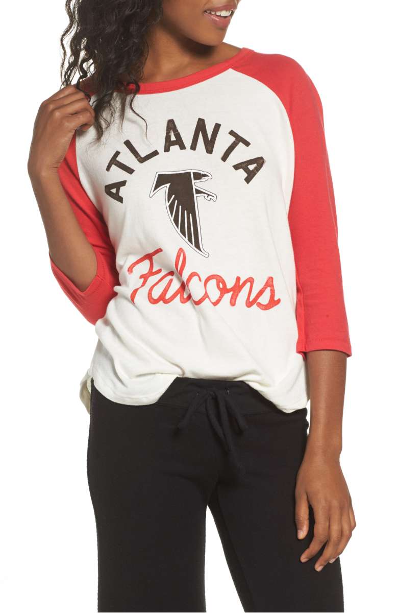 JUNK FOOD NFL Atlanta Falcons Raglan Tee Sugar Licorice junk food nfl shirts women