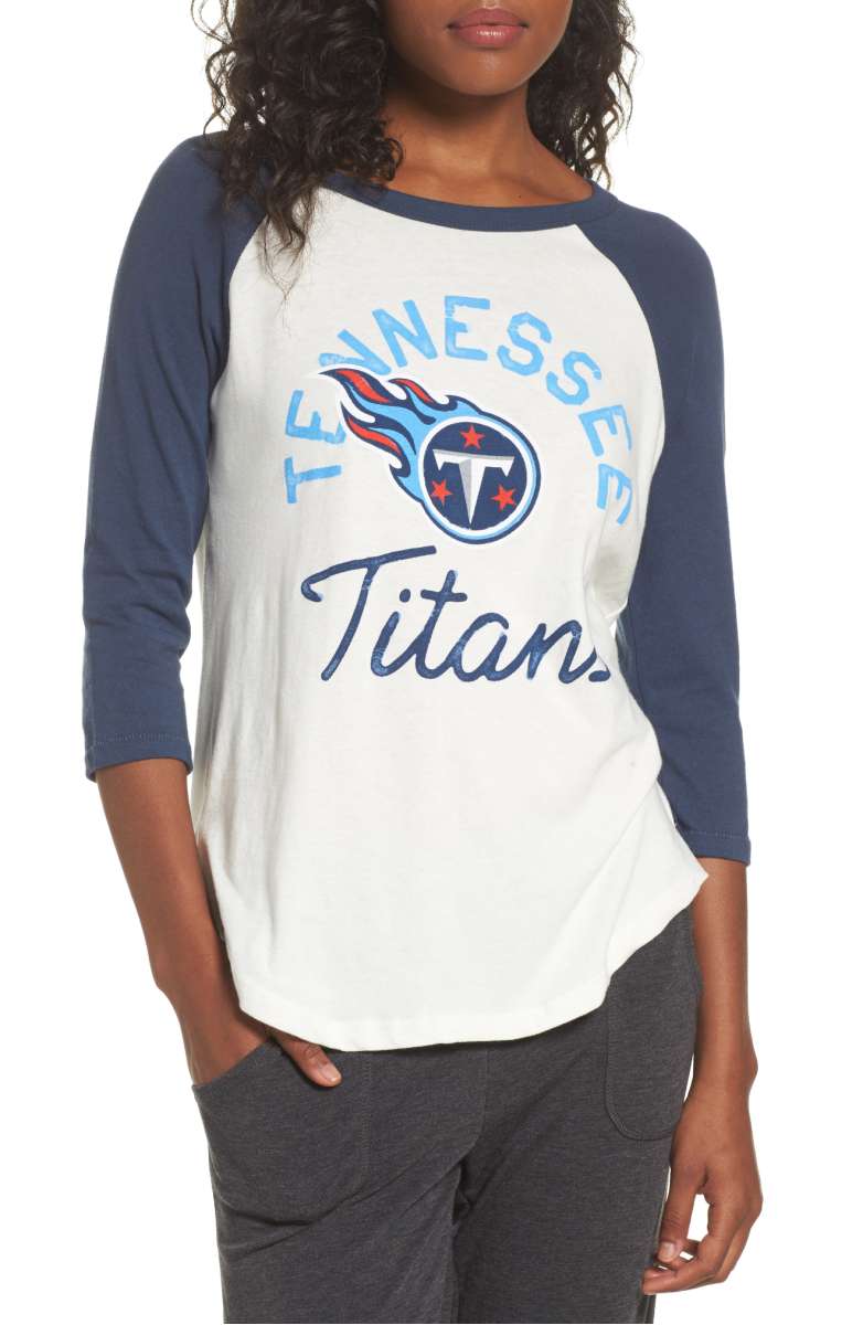 JUNK FOOD NFL Tennessee Titans Raglan Tee Sugar True Navy women 