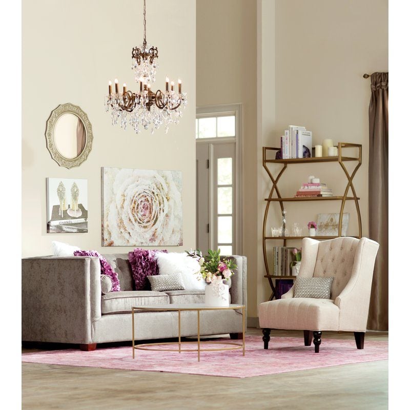 Juliette Tufted Accent Chair Light Beige joss and main upholstered furniture blowout sale
