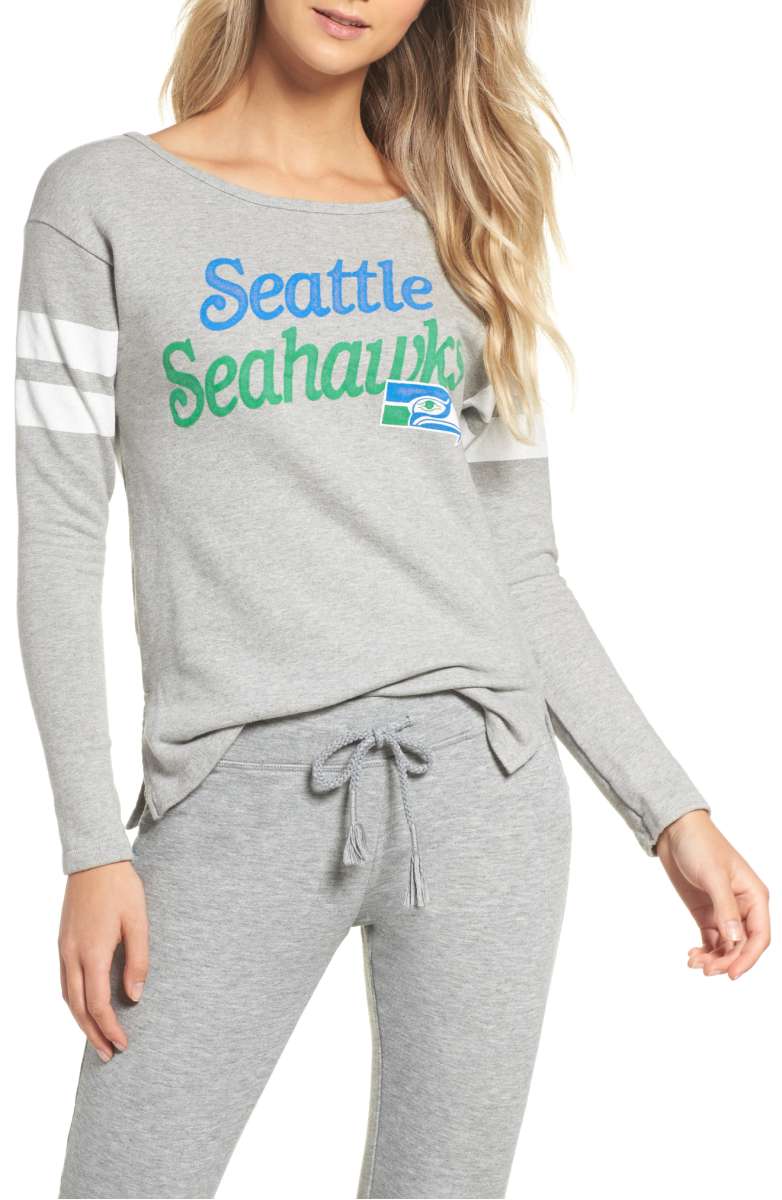  Junk Food NFL Seattle Seahawks Champion Sweatshirt Heather Grey junk food nfl shirts women