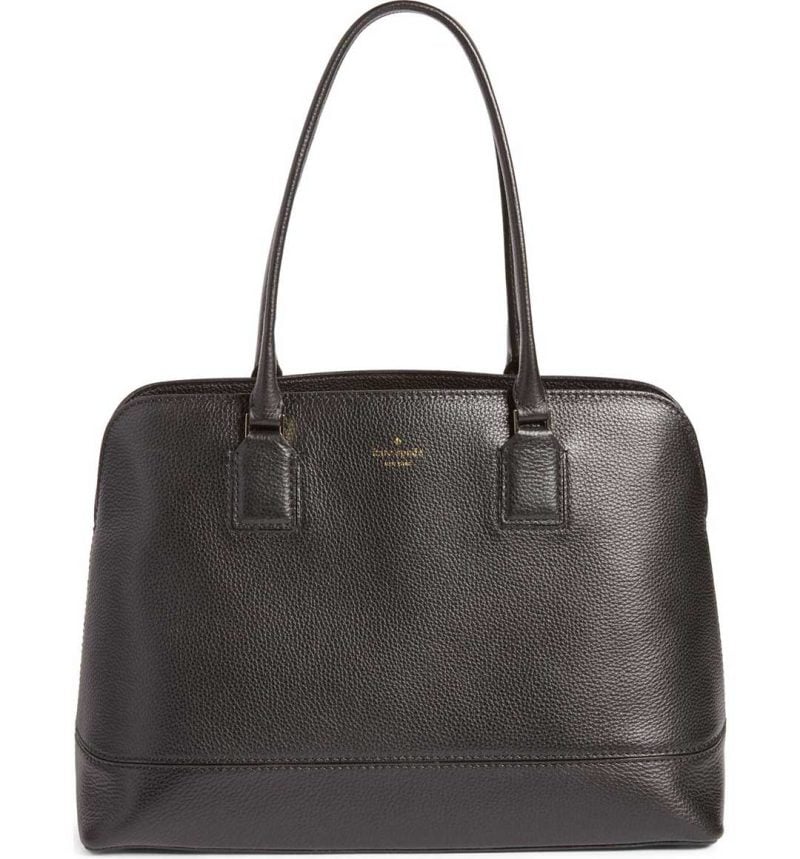 KATE SPADE NEW YORK young lane - marybeth leather tote with removable laptop sleeve black laptop cases fall 2017