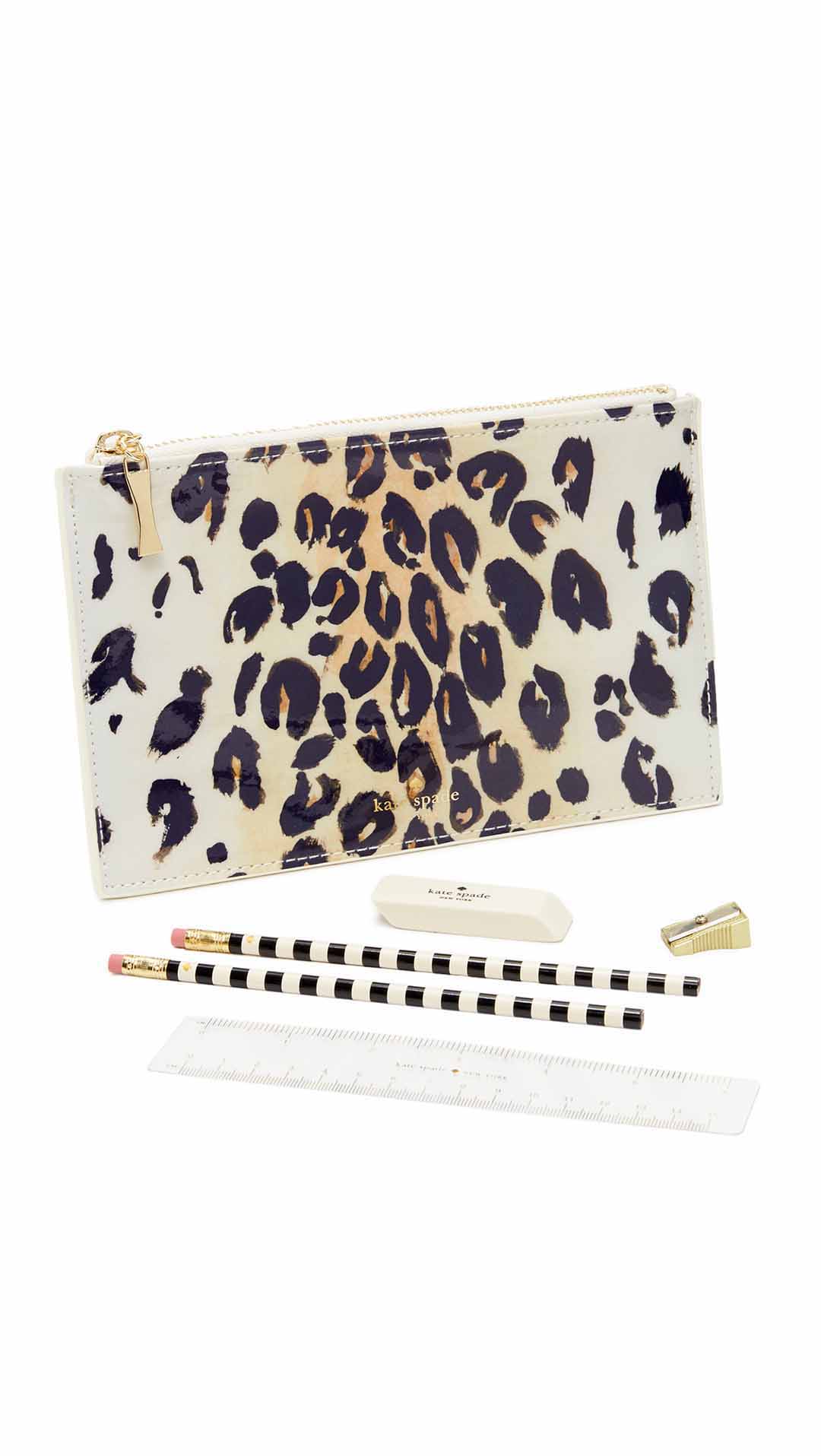 Kate Spade New York Leopard Pencil Pouch shopbop labor day sale