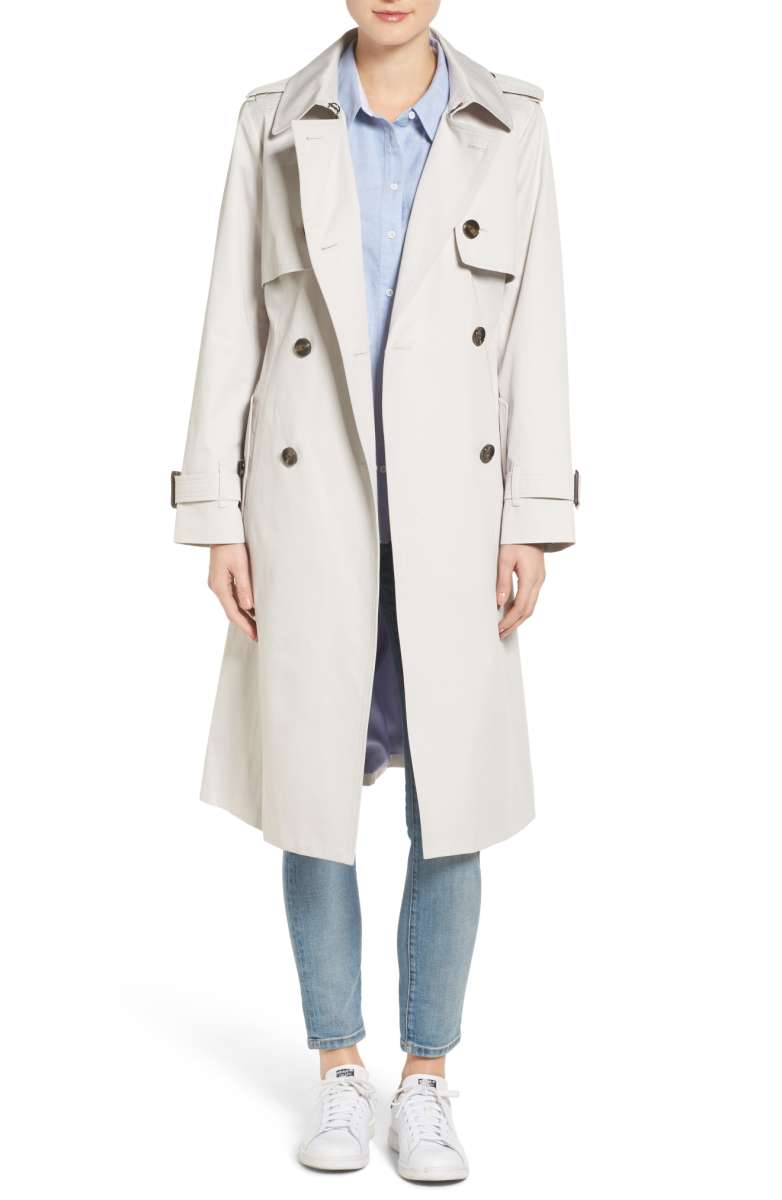 LONDON FOG Double Breasted Trench Coat Pebble trench coats fall 2017