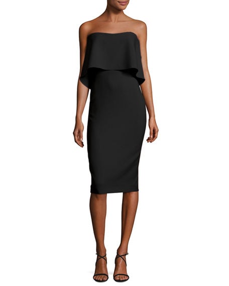 Likely Driggs Strapless Dress Black ruffle sheath dresses fall wedding guests