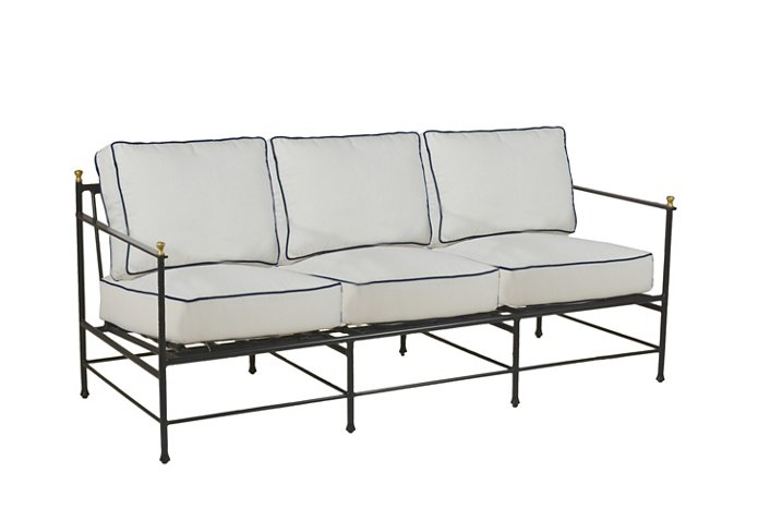 ONE KINGS LANE OUTDOOR Frances Sofa, White/Black one kings lane summer clearance sale