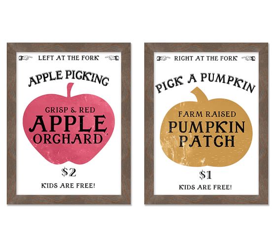 Pottery Barn HARVEST PICKING SIGNS Apple picking apple orchard pick a pumpkin farm raised pumpkin patch harvest to halloween sale