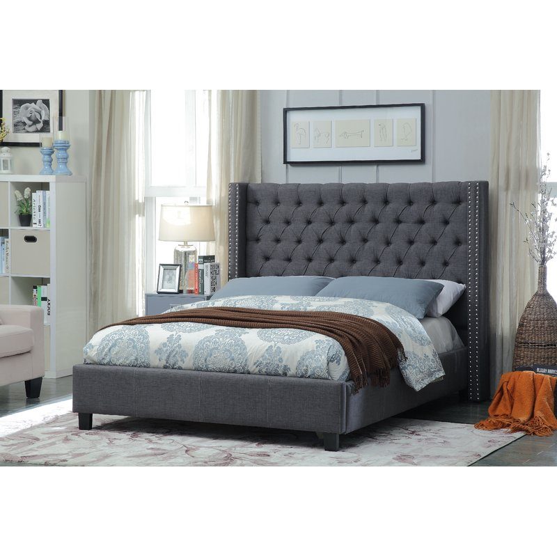Park Upholstered Tufted Platform Bed joss and main upholstered furniture blowout sale