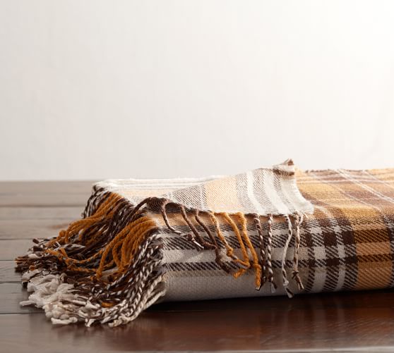 Pottery Barn BENJAMIN PLAID THROW pottery barn warehouse sale
