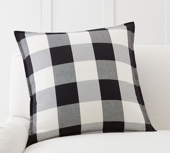 Pottery Barn BUFFALO CHECK PLAID PILLOW COVER Black and White pottery barn fall decorating sale