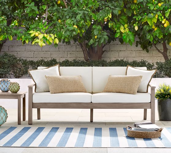 Pottery Barn CHATHAM SOFA- GRAY Eco-Friendly outdoor furniture clearance sale warehouse sale