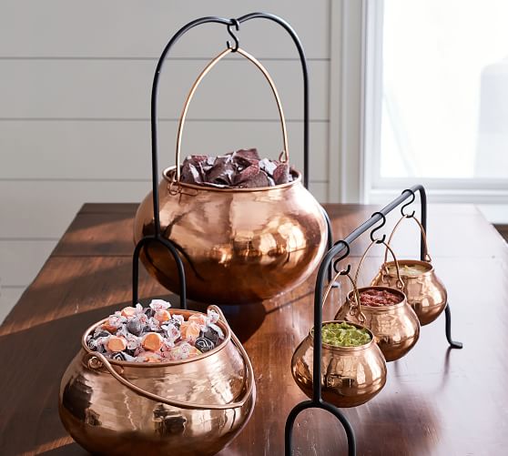 Pottery Barn COPPER CANDY CAULDRON medium large pottery barn fall decorating sale