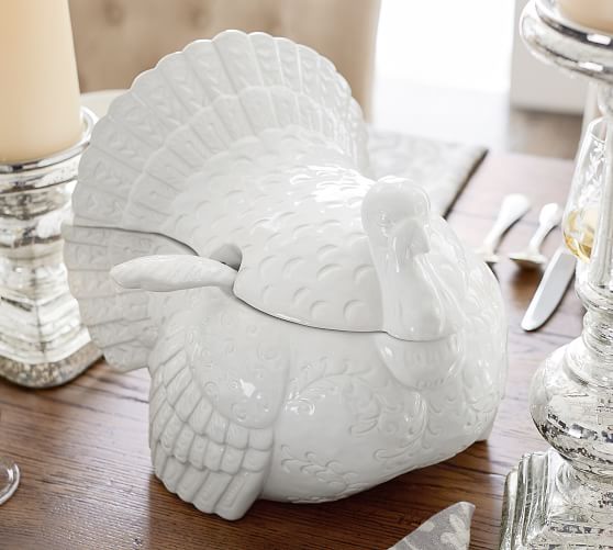 Pottery Barn FIGURAL TURKEY TUREEN pottery barn thanksgiving fall decorating sale