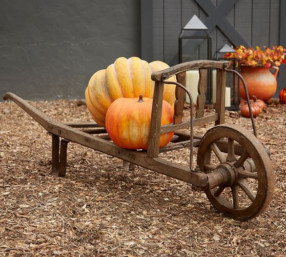Pottery Barn FOUND WHEEL BARROW pottery barn fall decorating sale