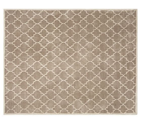 Pottery Barn JALI GEO TUFTED RUG - TAUPE premier sale