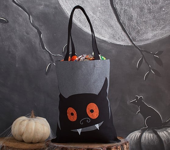 Pottery Barn Kids Bat Canvas Treat Tote Bag halloween treat bags sale