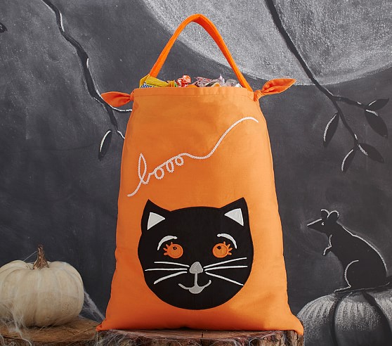Pottery Barn Kids Kitty Pillowcase Treat Bag halloween trick or treat bags sale kids