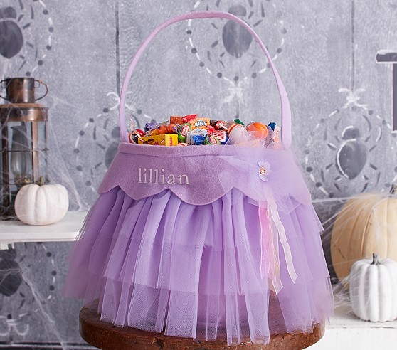 Pottery Barn Kids Lavender Tulle Treat Bag halloween treats bag sale 