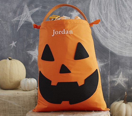 Pottery Barn Kids Pumpkin Pillowcase Treat Bag monogrammed pottery barn kids halloween treats bags sale
