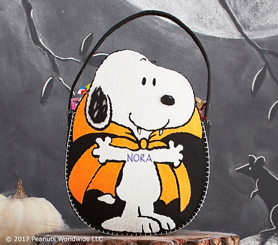 Pottery Barn Kids Snoopy® Vampire Felt Tote pottery barn kids halloween treat bags sale