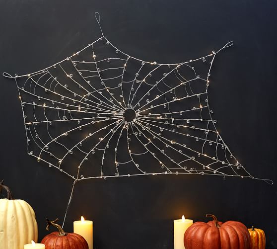 Pottery Barn LIT CRYSTAL SPIDER WEB pottery barn harvest and halloween sale